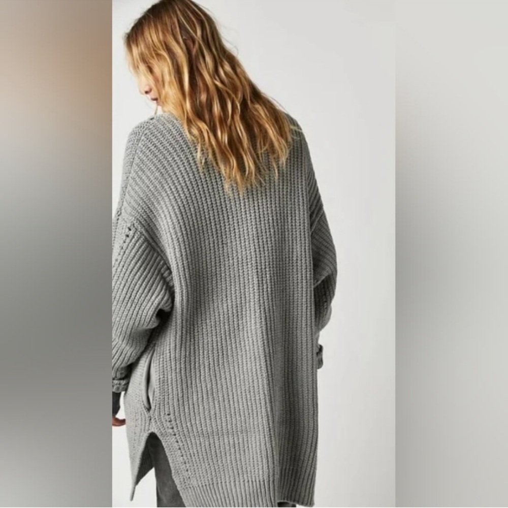 XS Free People Gray Knit Cardigan - Picture 2 of 6